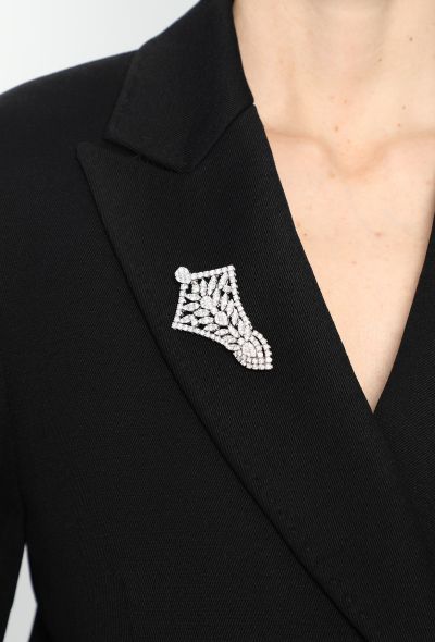 Vintage Fine Jewelry 18k White Gold & Diamond Brooch - 2 Vintage Fine Jewelry 18k White Gold & Diamond Brooch - 2