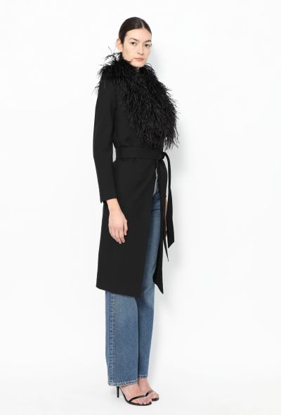 Saint Laurent 2023 Twill Ostrich Collar Coat - 2 Saint Laurent 2023 Twill Ostrich Collar Coat - 2