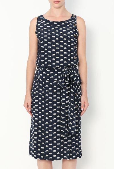 Chanel '80s Belted Silk 'CC' Trim Dress - 2 Chanel '80s Belted Silk 'CC' Trim Dress - 2