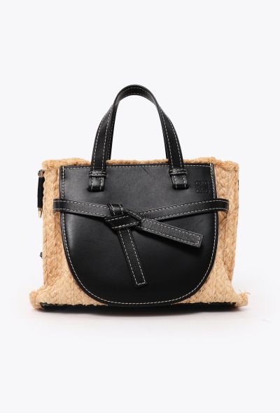 Loewe Small Raffia Gate Top Handle Bag - 1
