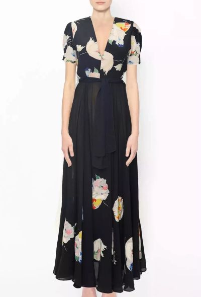 Exquisite Vintage Antique '20s Floral Silk Dress - 2