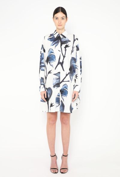 Alexander McQueen 2022 Floral Print Poplin Dress - 1 Alexander McQueen 2022 Floral Print Poplin Dress - 1