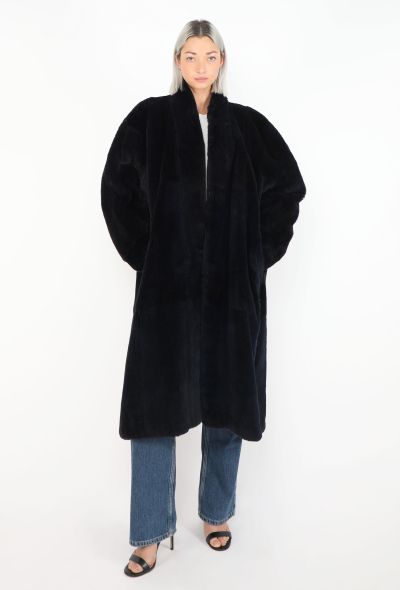 Saint Laurent Vintage Midnight Shearling Fur Coat - 1