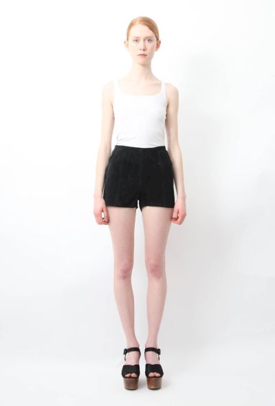                             Black Suede Shorts - 2