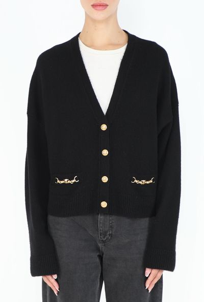 Céline Cashmere Triomphe Chainlink Cardigan - 1