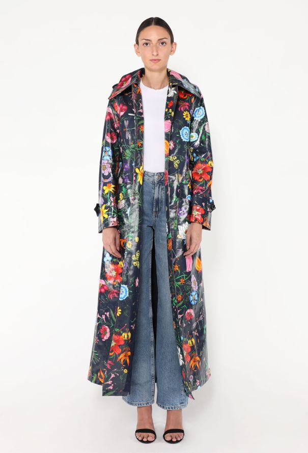 Gucci F/W 2018 Floral Belted Vinyl Trench - 3