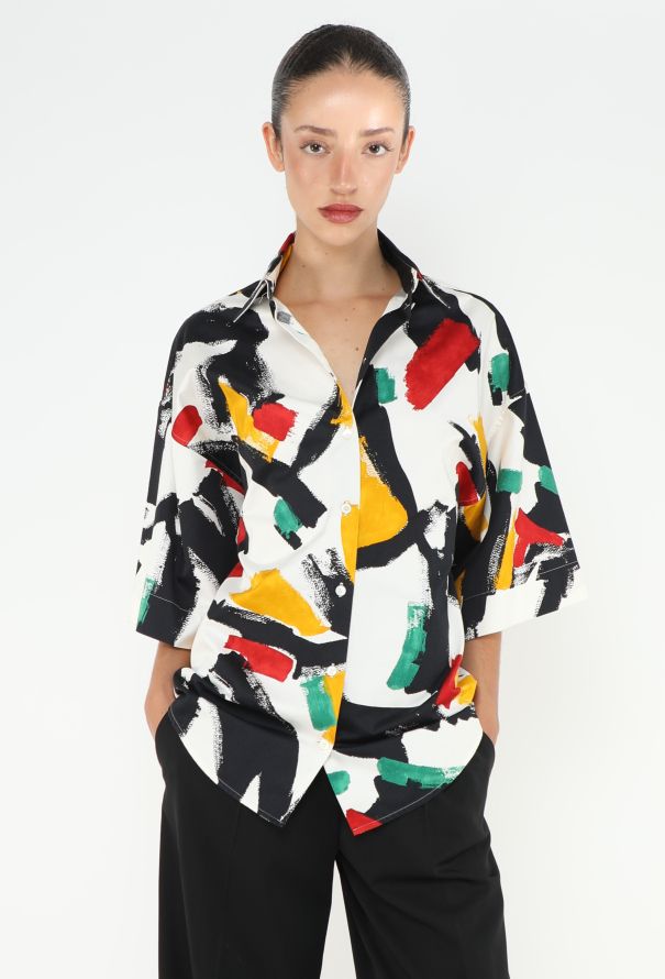 Céline S/S 2014 Oversized Brushstroke Shirt - 1