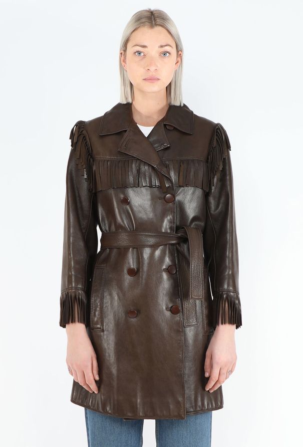 Saint Laurent COLLECTOR 1968 Haute Couture Leather Fringe Coat - 1