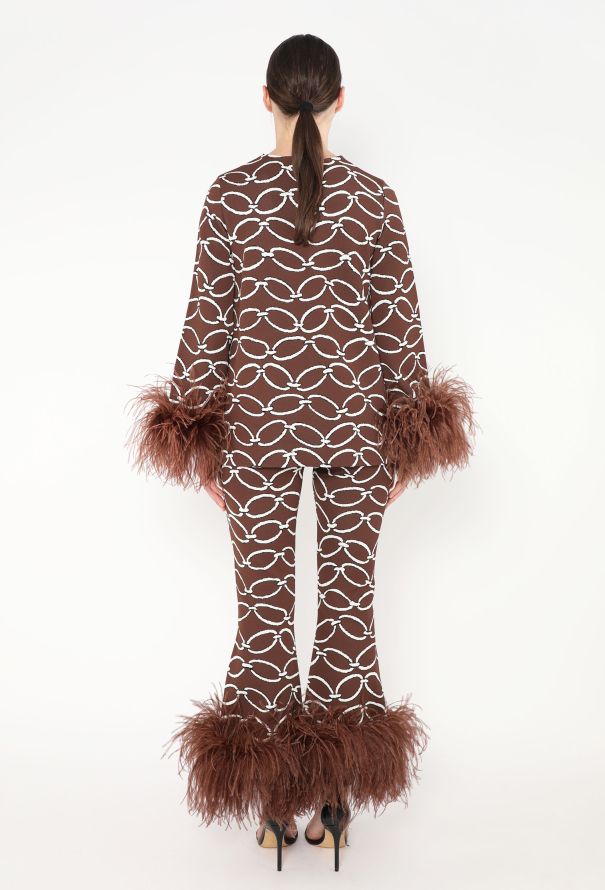 Valentino Resort 2023 Ostrich Trim Intarsia Ensemble - 5 Valentino Resort 2023 Ostrich Trim Intarsia Ensemble - 5