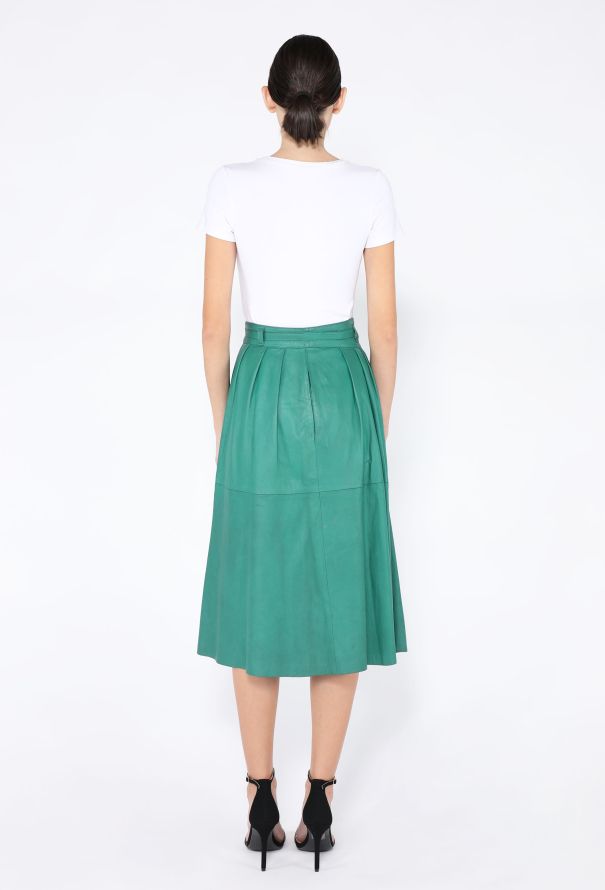 '80s Belted Leather Skirt - 4