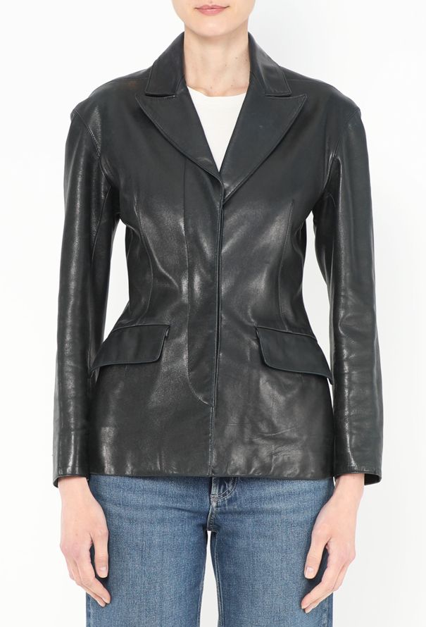 Alaïa Collector 1987 Cinched Leather Blazer - 1