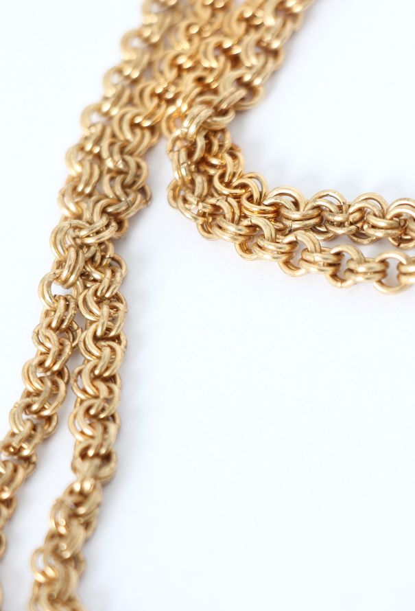 Saint Laurent Vintage Hammered Logo Sautoir - 4 Saint Laurent Vintage Hammered Logo Sautoir - 4