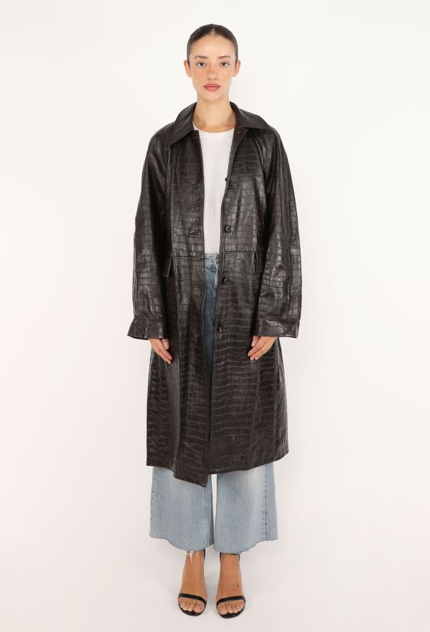 Toteme Croco Embossed Lambskin Coat, 2023 - 1