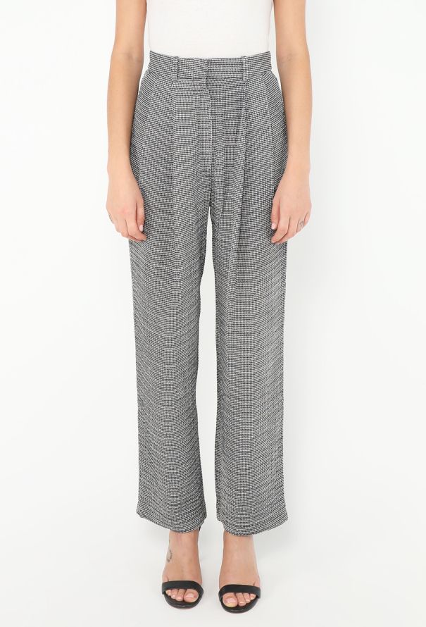 Céline Silk Houndstooth Trousers - 3 Céline Silk Houndstooth Trousers - 3
