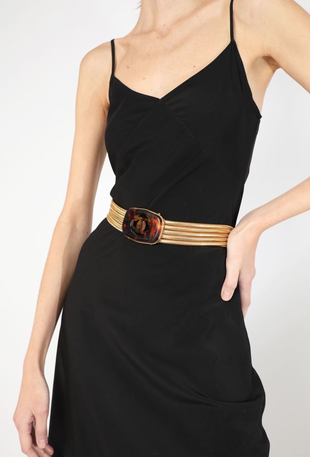 Chanel 1997 Tortoiseshell 'CC' Tubogas Belt - 1
