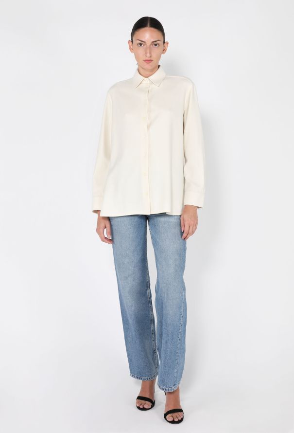 The Row Sisilia Silk & Cashmere Button Down Shirt, 2021 - 4