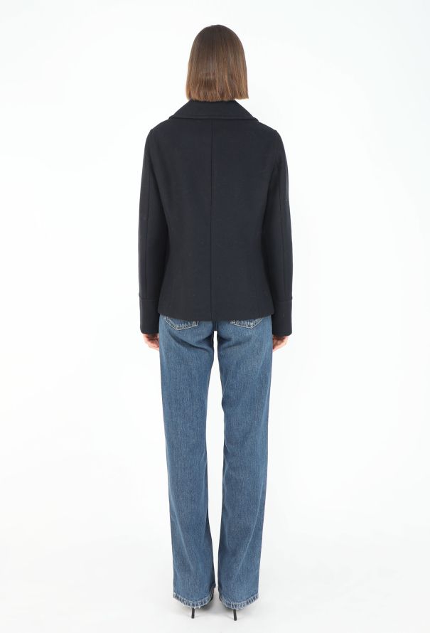 Prada Double-Breasted Notched Peacoat - 6