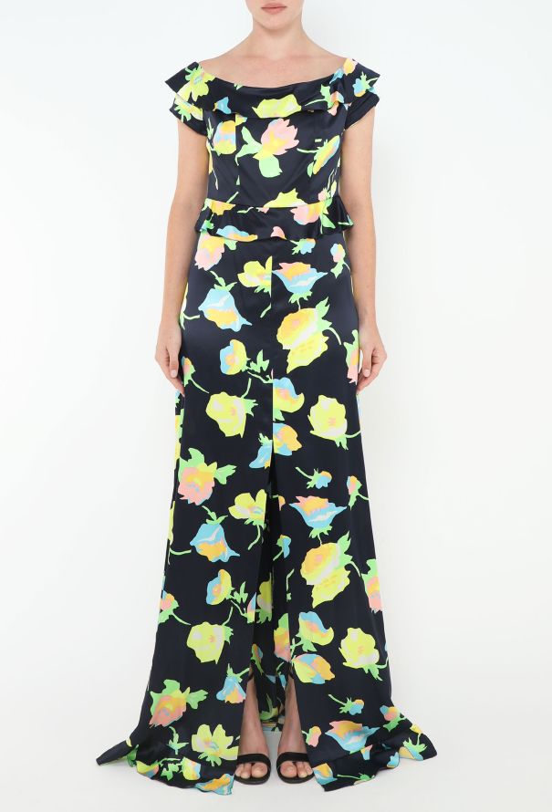 Chloé Collector S/S 1997 Floral Charmeuse Gown - 4 Chloé Collector S/S 1997 Floral Charmeuse Gown - 4