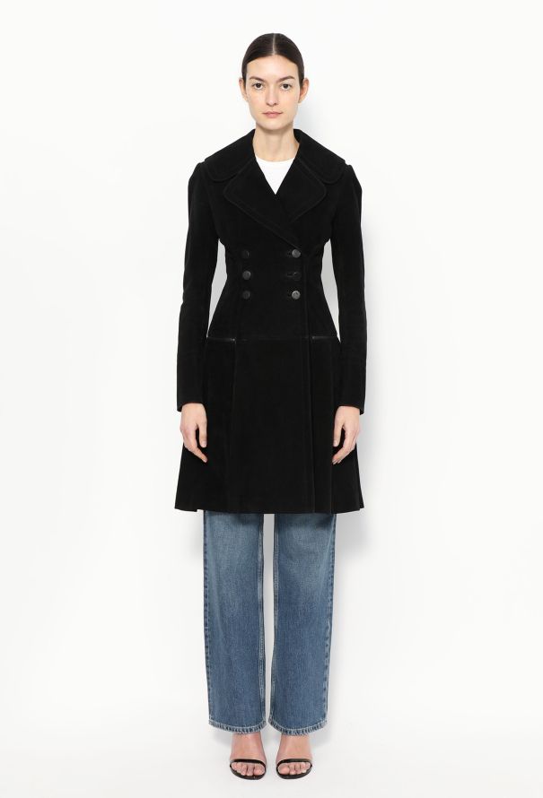 Alaïa Classic Flared Suede Coat - 1