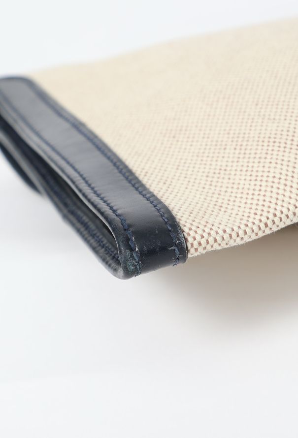 Hermès Vintage Toile H & Navy Box Jige Clutch - 10