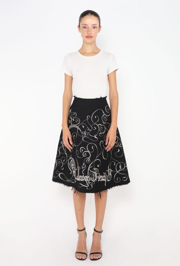 Alexander McQueen COLLECTOR F/W 1999 'The Overlook' Scripted Skirt - 1