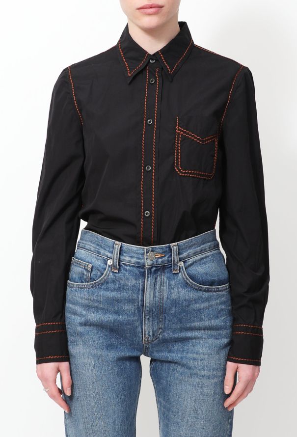 Prada 2015 Stitched Trim Shirt - 2 Prada 2015 Stitched Trim Shirt - 2