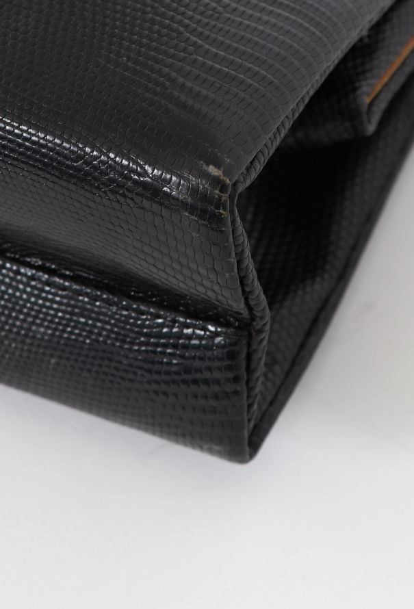 '60s Black Lizard Top Handle Bag - 10 '60s Black Lizard Top Handle Bag - 10