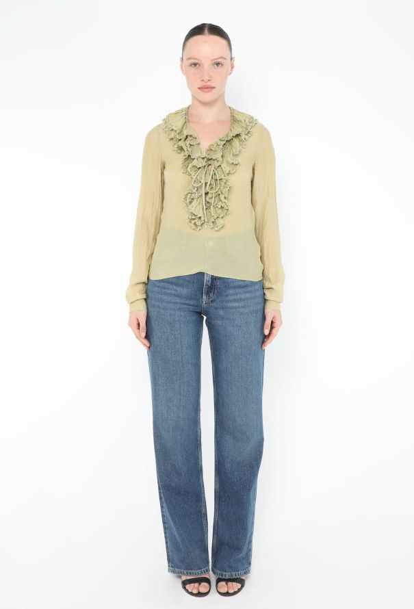 Gucci 2002 Frayed Ruffle Blouse - 2