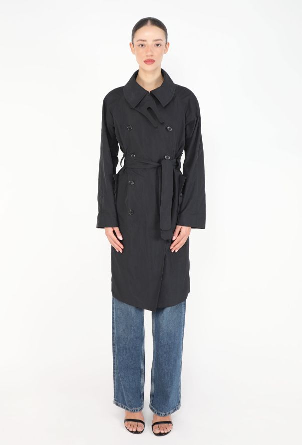 Saint Laurent High-Collar Belted Trench Coat - 6