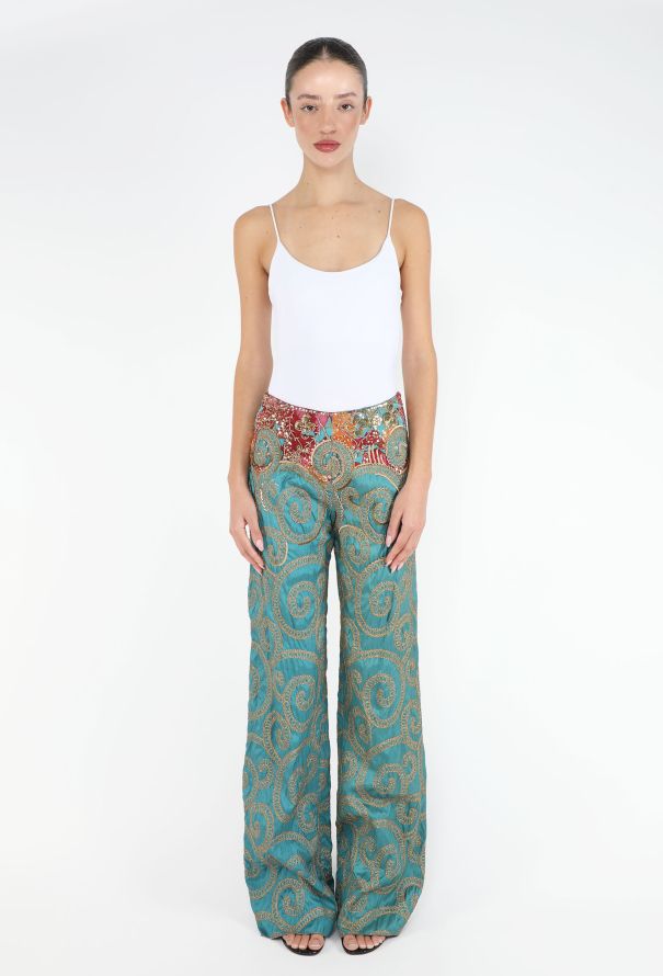 Gianfranco Ferré Hand-Embroidered Dupion Pants - 1
