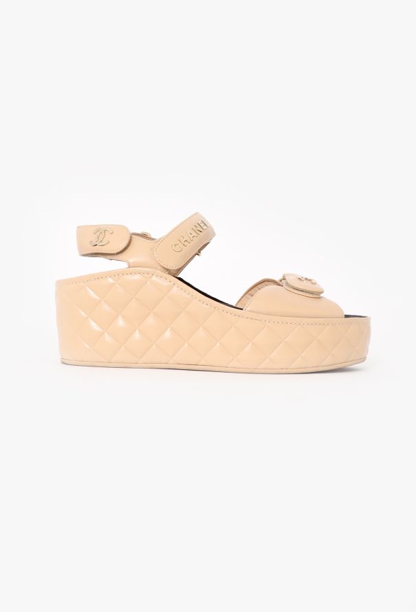 Chanel 2021 Quilted Platform Sandals - 1