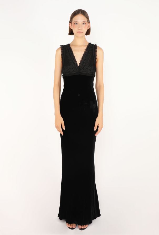 Jean Paul Gaultier Embroidered Velvet Gown, Late 1990s - 1