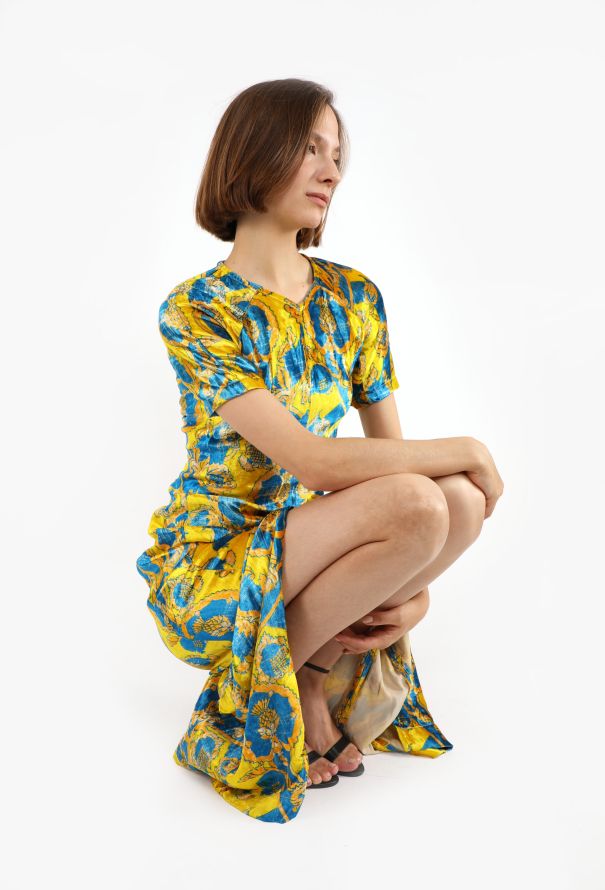 Dries Van Noten Ottoman Printed Velvet Dress, 1997 - 4