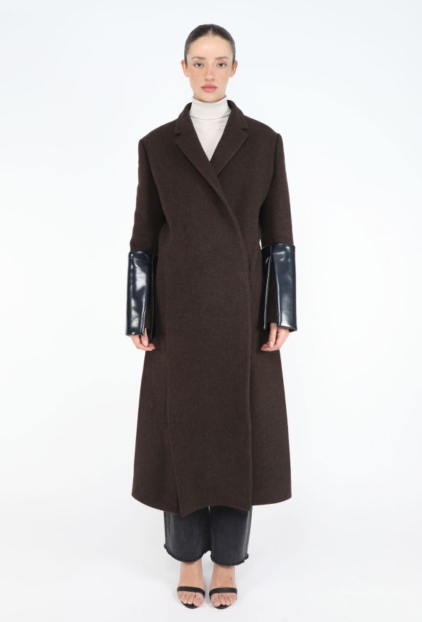 Céline F/W 2011 Leather Trim Riding Coat - 1