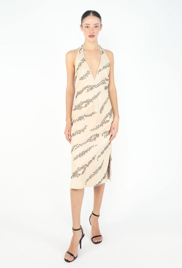 Emanuel Ungaro S/S 2001 Studded Lambskin Halter Dress - 1