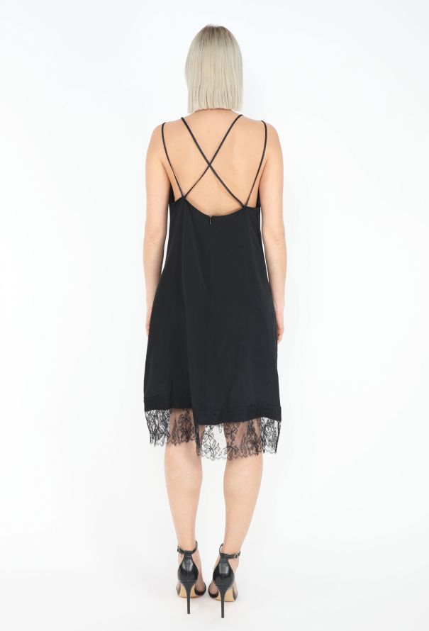 Saint Laurent '90s Chantilly Trim Slip Dress - 5