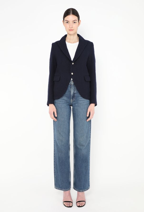 Comme des Garçons Bouclé Pleated-Back Blazer - 3