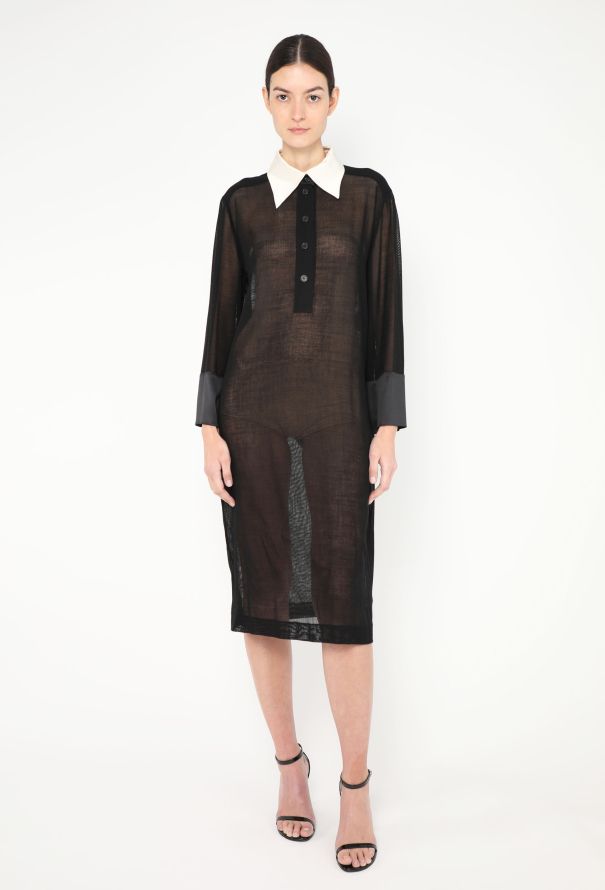 Chanel Rare F/W 1998 Collared Mesh Dress - 1