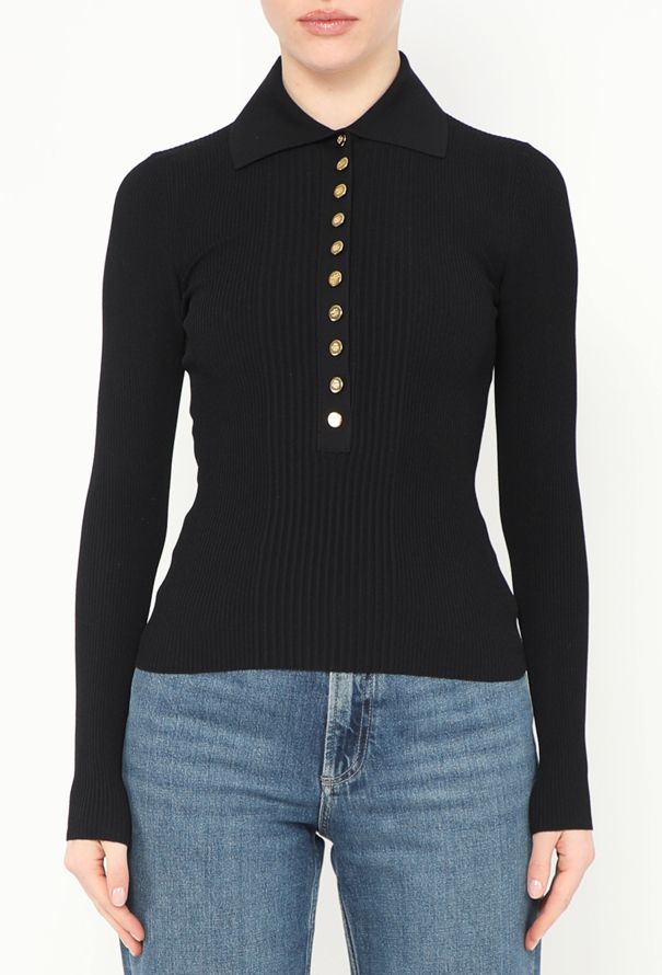 Gucci 2022 Ribbed Emblem Polo Top - 1