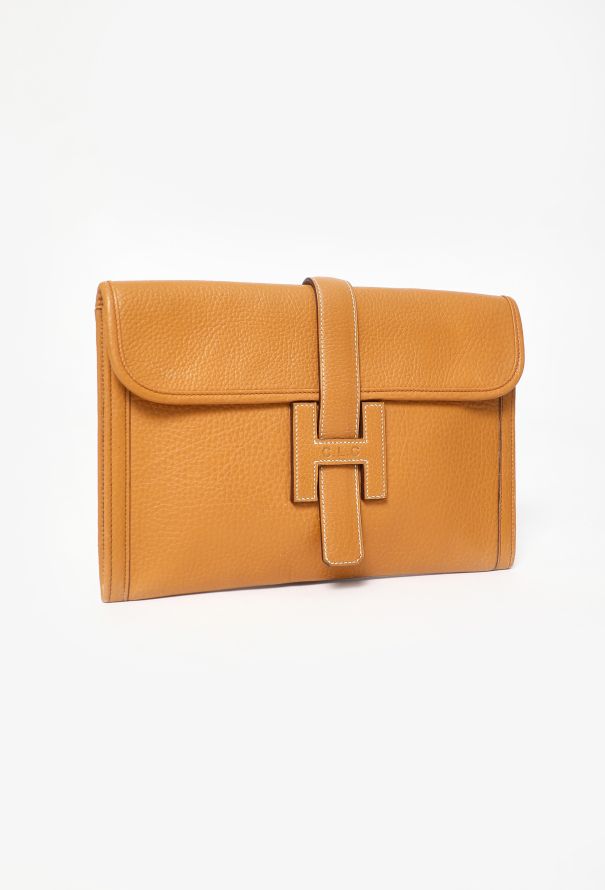 Hermès '80s Gold Fjord Jige Clutch - 2 Hermès '80s Gold Fjord Jige Clutch - 2