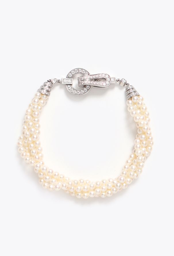 Cartier Agrafe Diamond and Pearl Bracelet - 1