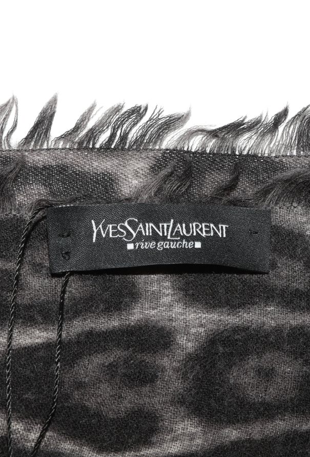 Saint Laurent Frayed Leopard Print Scarf - 5
