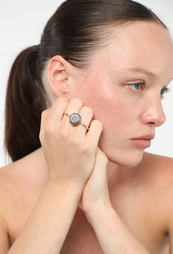 Modern Fine Jewelry Ileana Makri 18K Rose Gold Gem Double-Finger Ring - 4