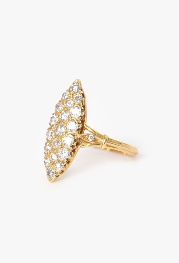 Vintage Fine Jewelry 18k Yellow Gold & Diamond Marquise Ring - 3 Vintage Fine Jewelry 18k Yellow Gold & Diamond Marquise Ring - 3