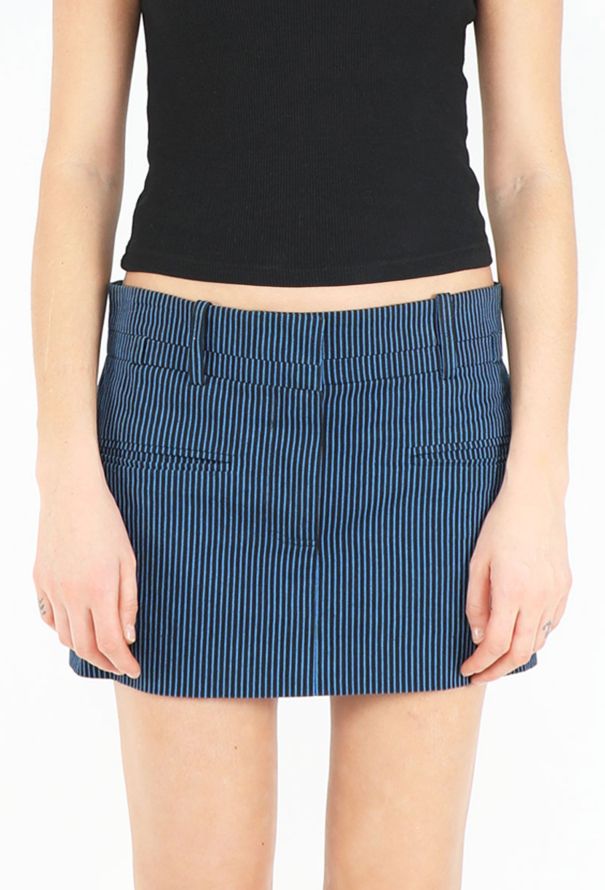 Balenciaga S/S 2001 Pinstripe Denim Skirt - 2
