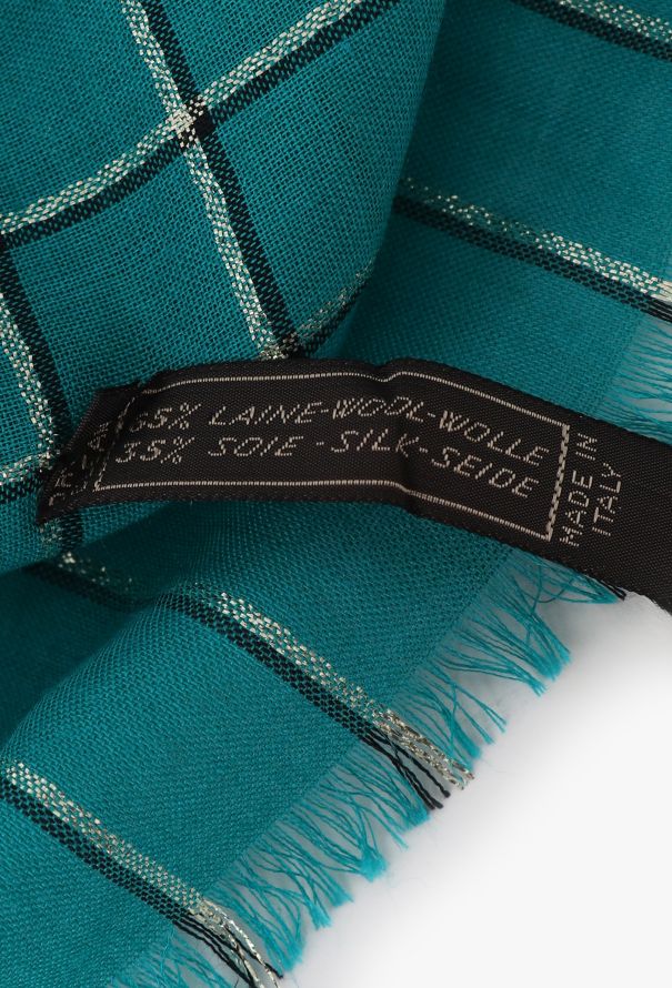 Saint Laurent Vintage Checkered Lamé Scarf - 7 Saint Laurent Vintage Checkered Lamé Scarf - 7