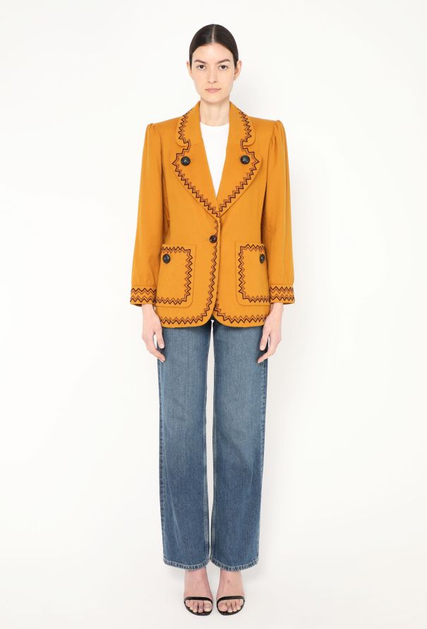 Saint Laurent F/W 1990 Embroidered Felted Jacket - 4