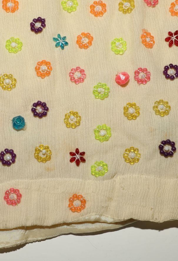 Comme des Garçons Floral Beaded Georgette Skirt - 12