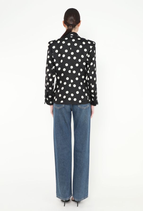 Saint Laurent 1990 Silk Polka Dot Blazer - 6