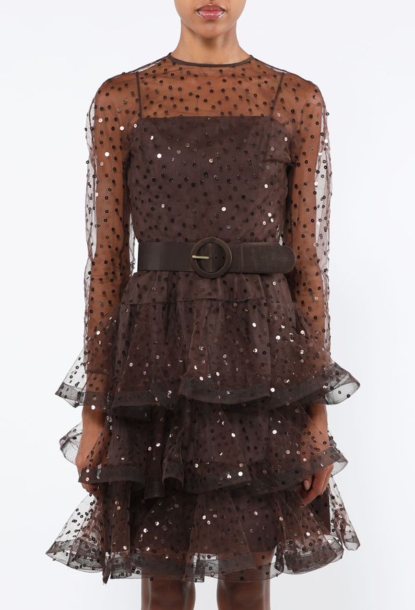 Arnold Scaasi Sequin Belted Dress, 1980s - 3